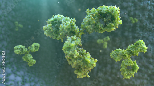Foto Antibody protein 3D illustration