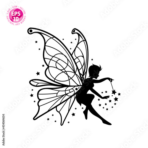 Fotografie beautiful fairy silhouette vector template