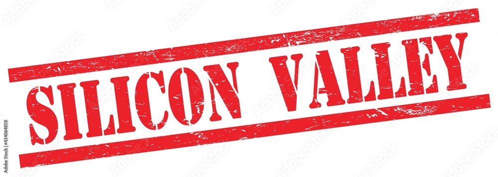 SILICON VALLEY text on red grungy rectangle stamp. SILICON VALLEY text on red grungy rectangle stamp.