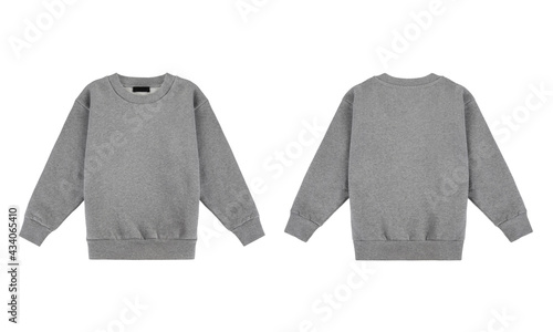 Kid's grey sports jacket. Front and back view