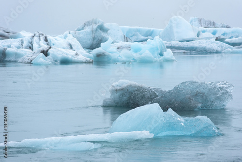 Melting floating icebergs in Jokulsarlon, Iceland