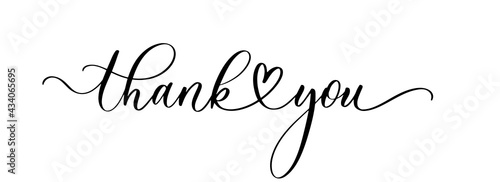 Thank you. Wavy elegant calligraphy spelling for decoration on holidays