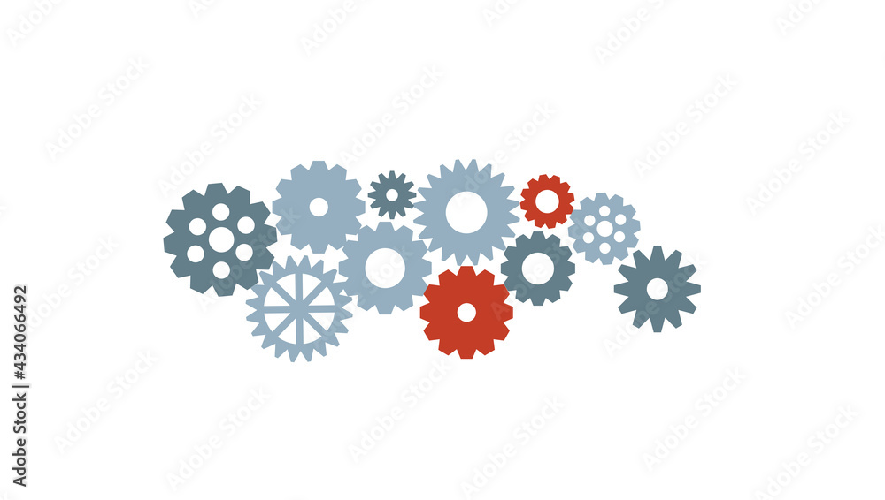 Machine Gear Isolated on White. Industrial technology concept vector art. Machine Gear Isolated on White. Industrial technology concept vector art.