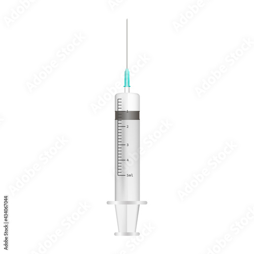 Medical syringe isolated.Vector illustration isolated on white background.