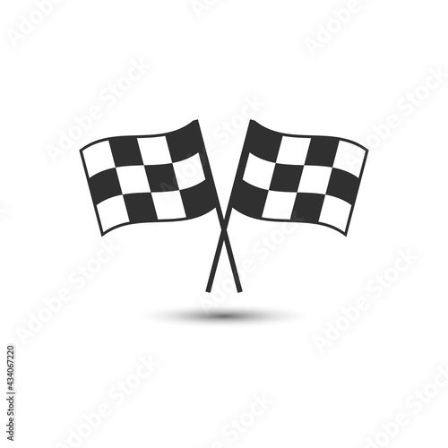 Two checkered racing flags.Vector illustration isolated on white background.