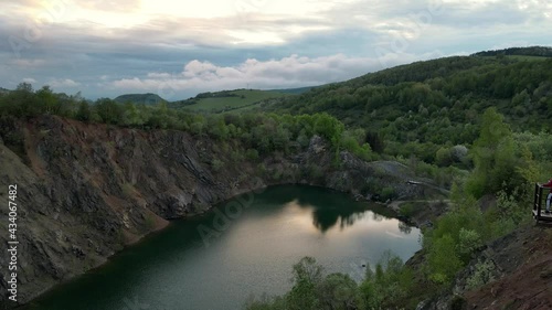 Aerial view of Lake Benatina in Slovakia photo