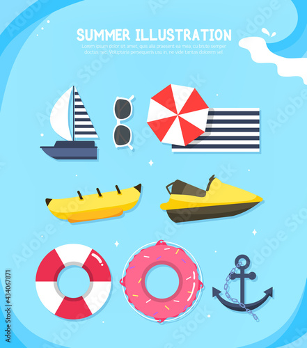Cool Summer Related Object Illustration 