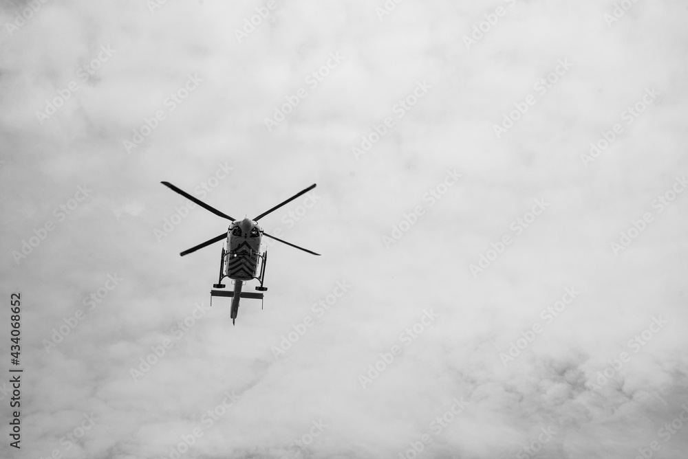 Hungary 2021: Hungarian medical helicopter landing countryside village