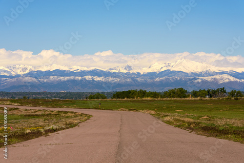 View of  Rocky Mountain from Rocky Mountain Arsenal National Wildlife Refuge