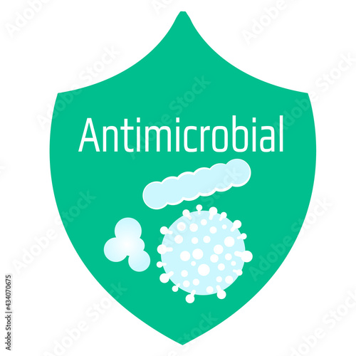 Antimicrobial shield vector icon virus protection concept
