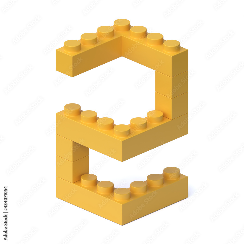 Building blocks font 3d rendering number 2 Building blocks font 3d rendering number 2