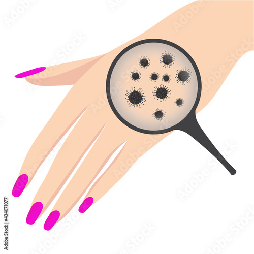corona virus infection on hands vector illustration