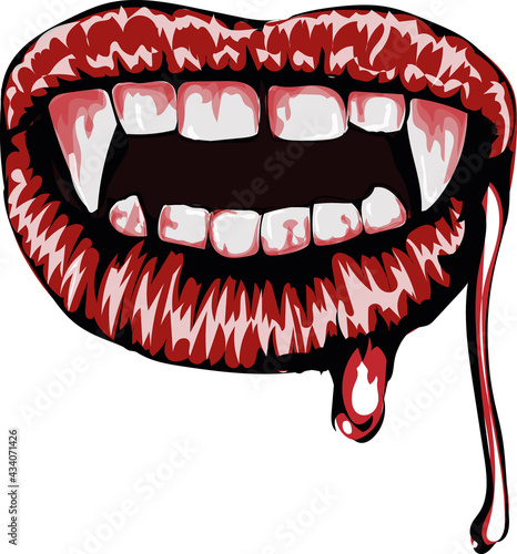 Vampire lips _ scary gothic vector art