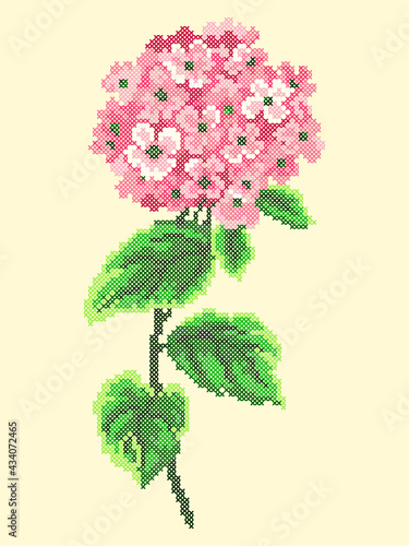 vector art embroidery hydrangea