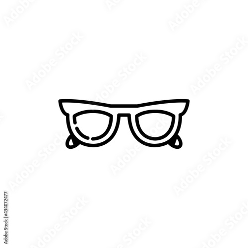 sunglasses with black and white outline, perfect for logos, and icons