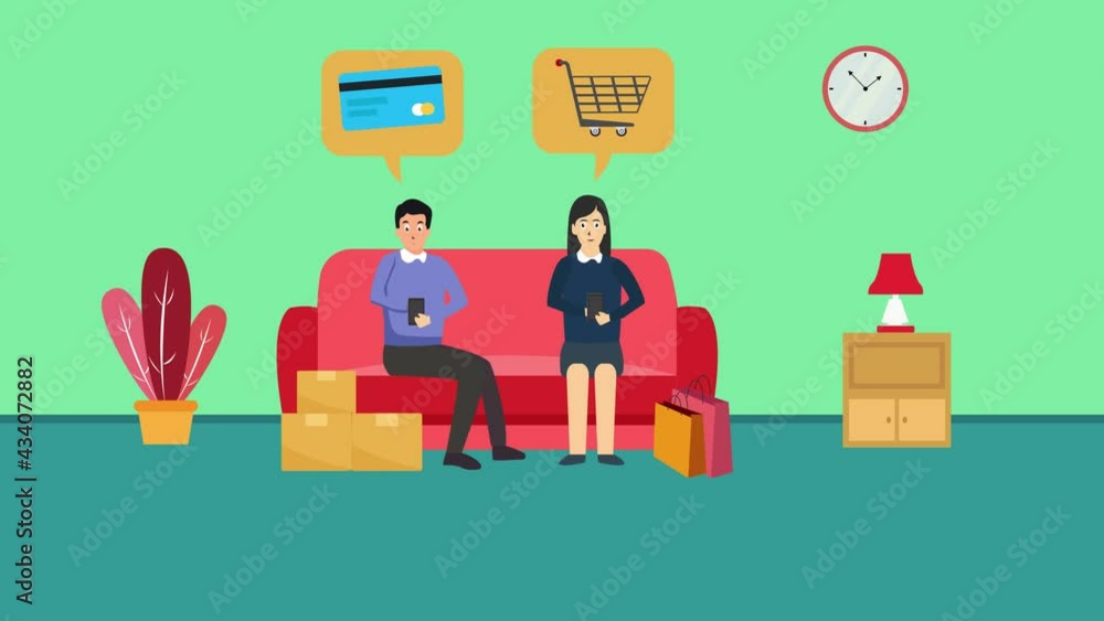 Couple paying online shopping with credit card Couple paying online shopping with credit card
