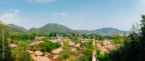 Panoramic view of Naganeupseong Nagan folk village in Suncheon, Korea photo