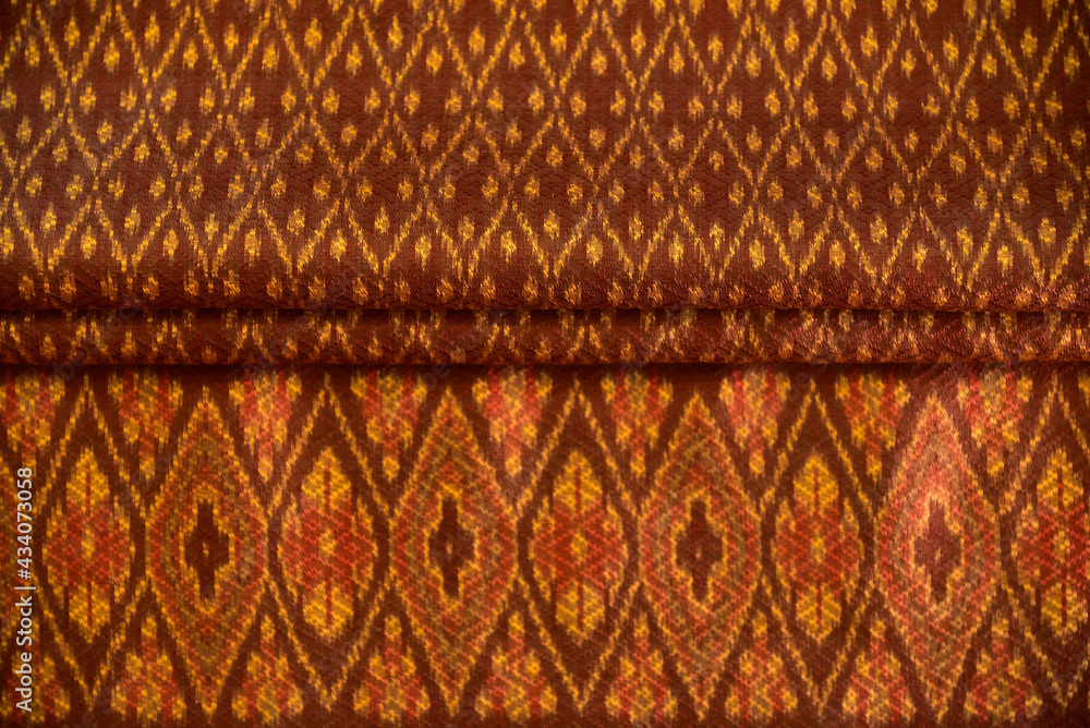 Traditional Thai Fabric Patterns Background. Traditional Thai Fabric Patterns Background.