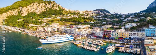 The Marina Grande and north coast of Capri Island, Italy © Zstock