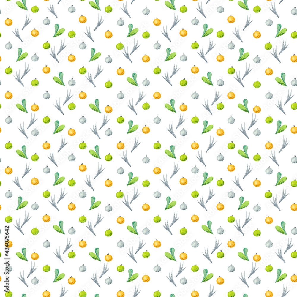 Watercolor seamless pattern with christmas mice Watercolor seamless pattern with christmas mice
