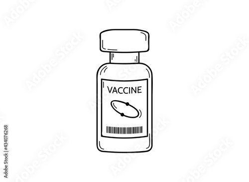 small bottle of vaccine with fictional label