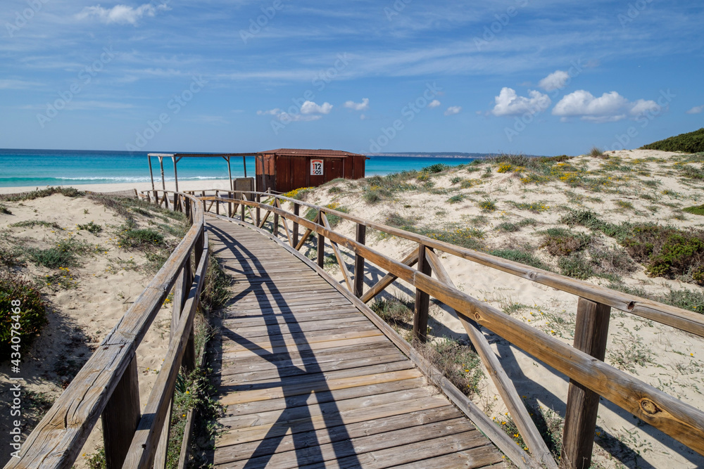 Es Arenals, Migjorn beach, Formentera, Pitiusas Islands, Balearic Community, Spain