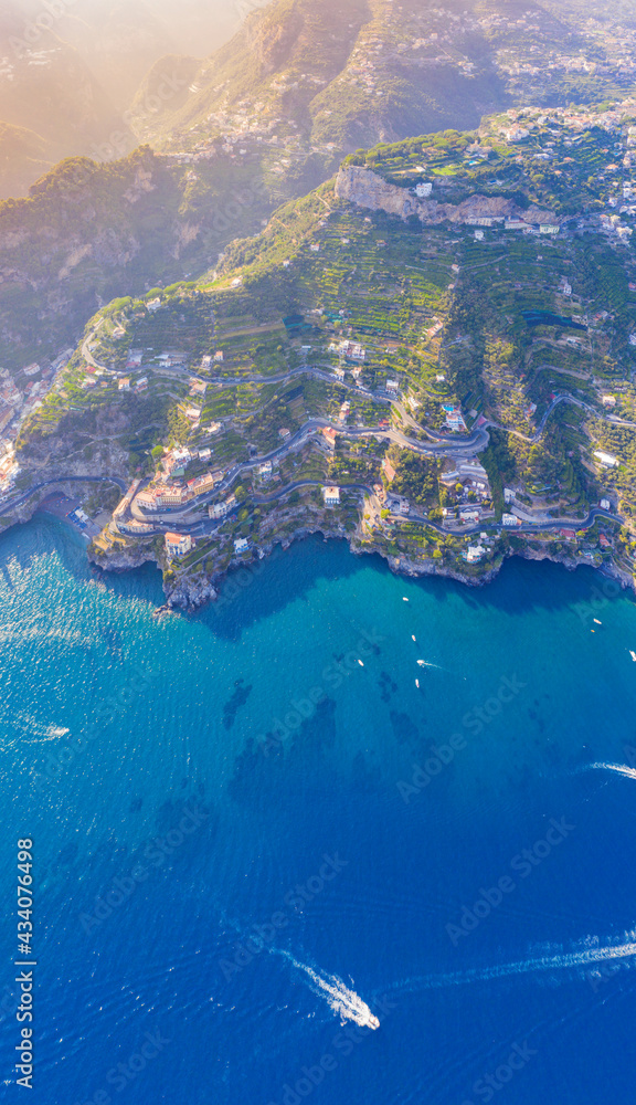 Aerial view of the stunning Amalfi Coast