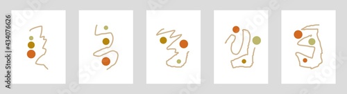 Set of creative with hand drawn background for wall design, office, school and restaurant. Minimalist art background.