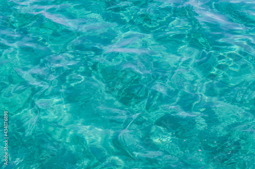 Azure clear sea water glaring in the sun, Black Sea, Cyprus