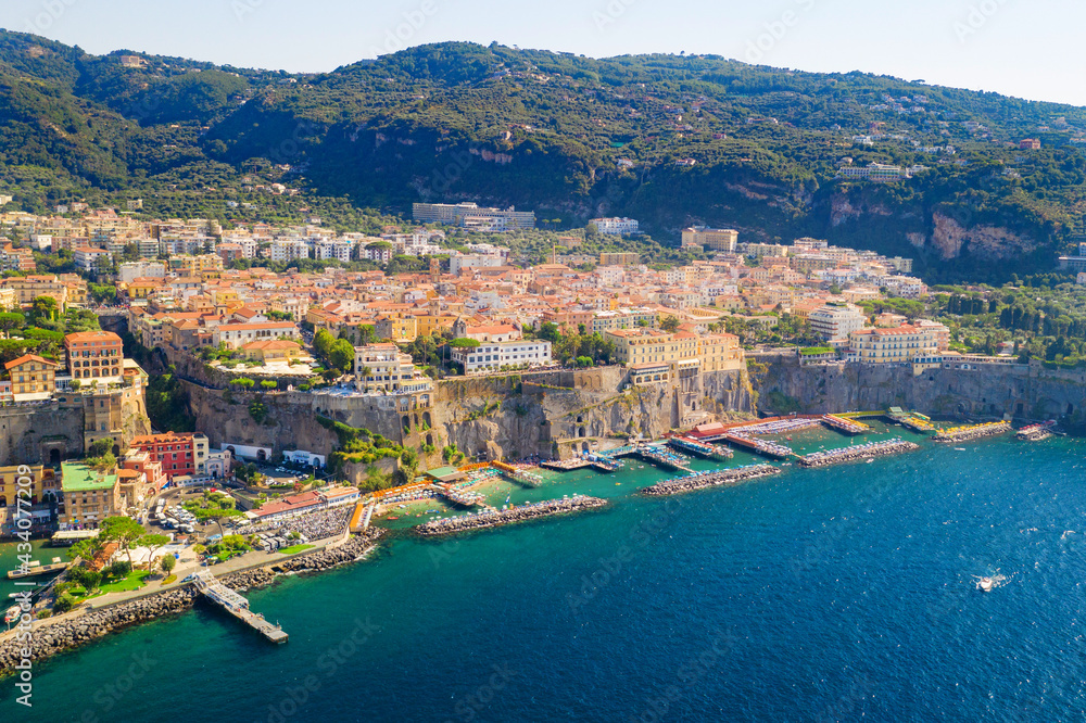 Aerial view of the coast of Sorrento