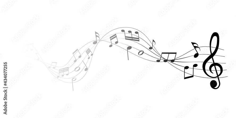 vector sheet music - musical notes melody on white background vector sheet music - musical notes melody on white background