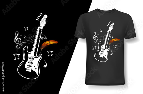 Guitar t-shirt, Music t-shirt, Music t-shirt design, Typography design, Guitar t-shirt, Poster, Vector, Graphic, Mug, Slogan, and other uses