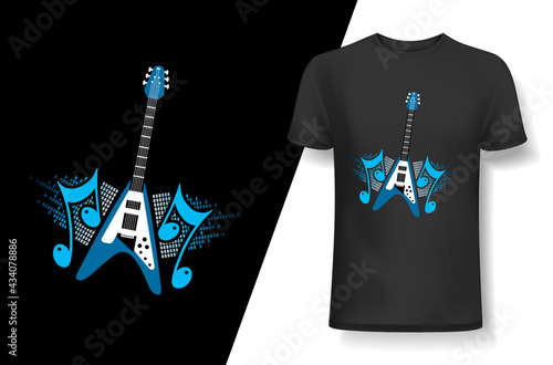 Guitar- Music t-shirt, Music t-shirt design, Typography design, Guitar t-shirt, Poster, Vector, Graphic, Mug, Slogan, and other uses
