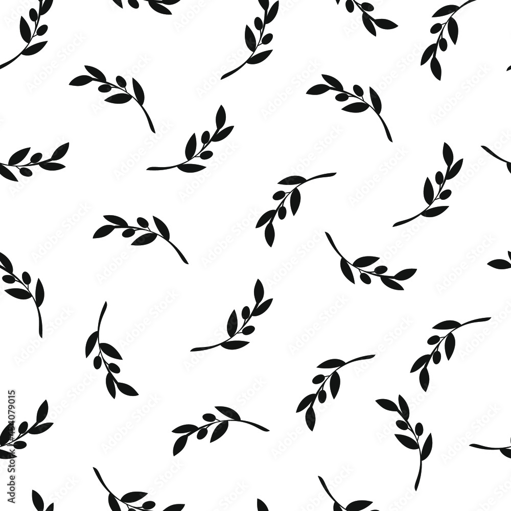 Seamless pattern with leaves isolated on white background. Abstract modern texture print for fabric, wrapping, textile ets Seamless pattern with leaves isolated on white background. Abstract modern texture print for fabric, wrapping, textile ets