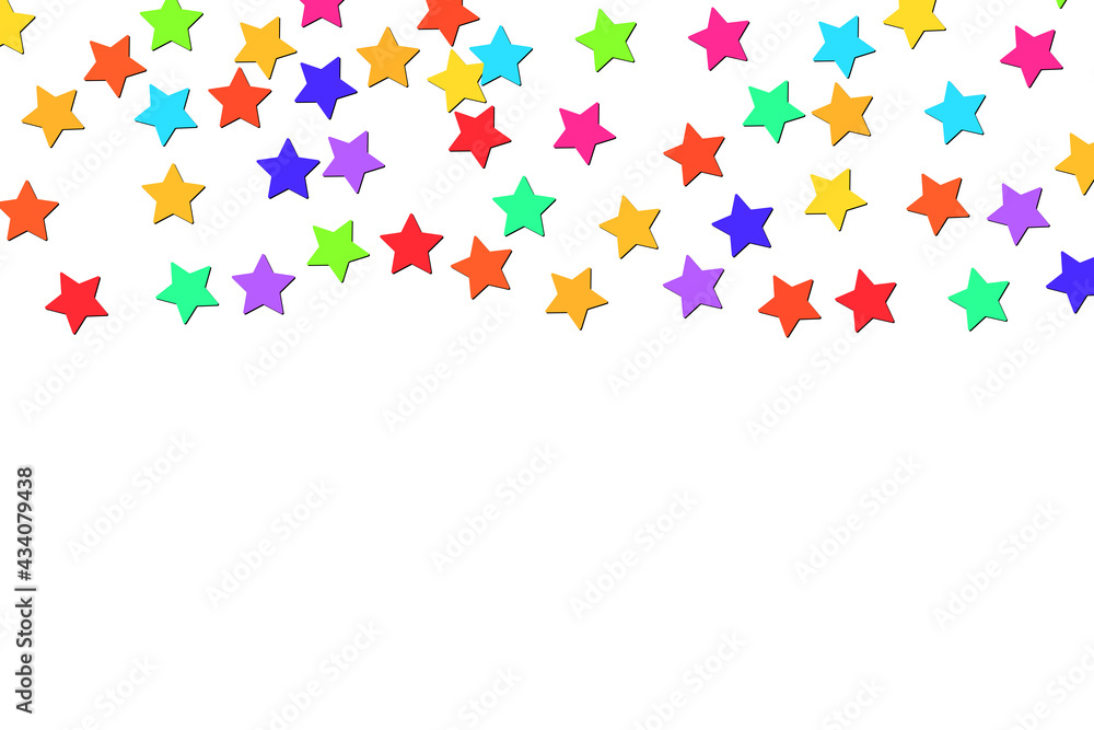 Stars golden glitter confetti isolated on white background. Festive holiday background. Celebration concept. Falling magic gold particles. Invitation mock up. Copy space Stars golden glitter confetti isolated on white background. Festive holiday background. Celebration concept. Falling magic gold particles. Invitation mock up. Copy space