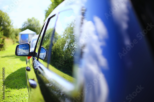 fragment of car nature, abstract SUV, summer background