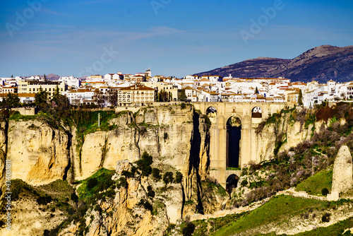 Ronda town with old bridge, Andalusia, Spain.