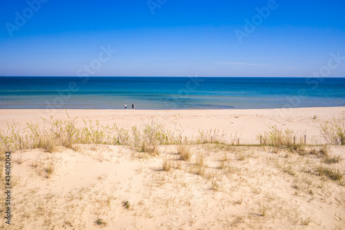 Fototapeta Naklejka Na Ścianę i Meble -  Beautiful scenery of Baltic Sea beach in Sobieszewo at summer , Poland