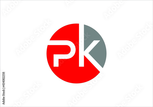 this is a creative text PK logo icon