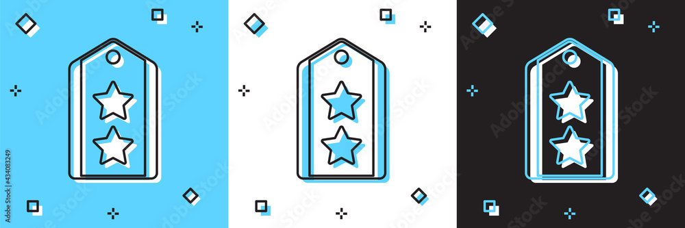 Set Military rank icon isolated on blue and white, black background. Military badge sign. Vector Set Military rank icon isolated on blue and white, black background. Military badge sign. Vector