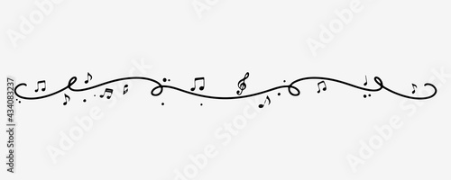 Hand drawn music dividers. Hand drawn music divider in doodle style. Drawn shapes doodle. Handdrawn decorative art shape. Vector EPS 10