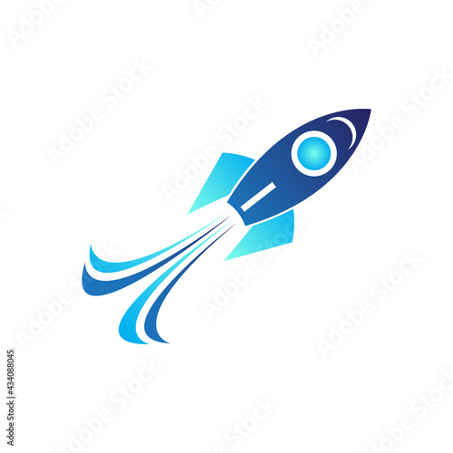 rocket logo template design vector in isolated white background