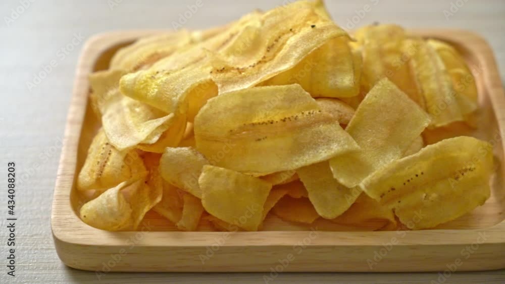 Crispy Banana Chips - fried or baked sliced banana Crispy Banana Chips - fried or baked sliced banana