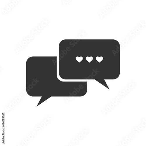 Speech bubble with heart icon isolated on white background. Chatting symbol modern, simple, vector, icon for website design, mobile app, ui. Vector Illustration