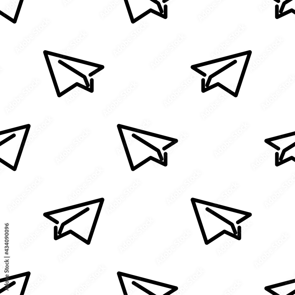Paper plane seamless pattern isolated on white background. Paper plane seamless pattern isolated on white background.
