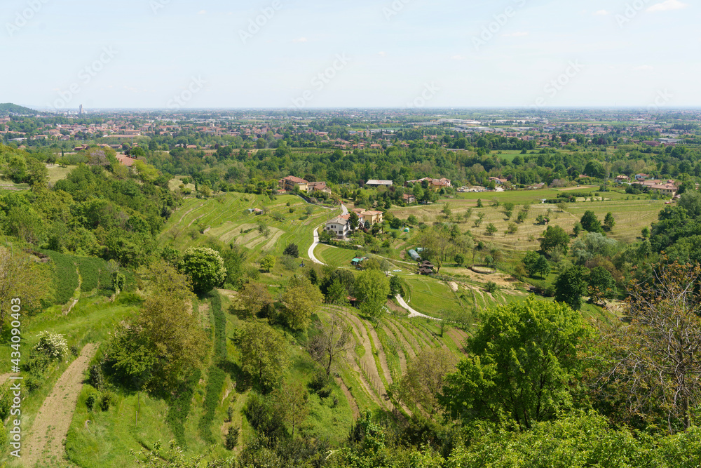 Rural landscape at Montevecchia park near Lissolo, Brianza, Italy