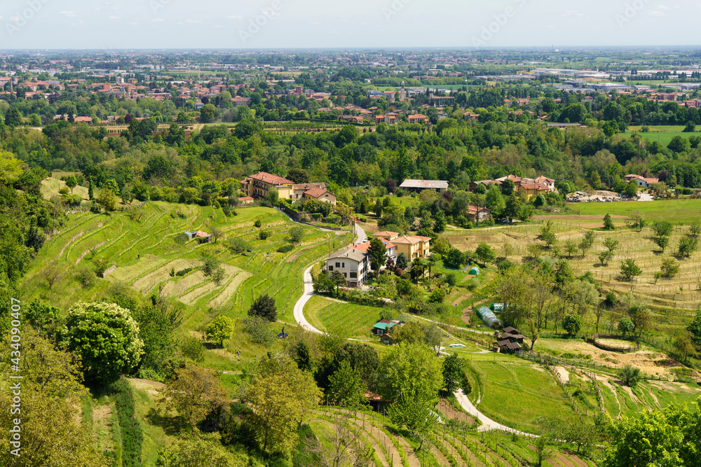 Rural landscape at Montevecchia park near Lissolo, Brianza, Italy