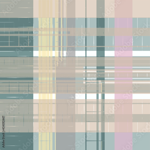 Contemporary art seamless pattern background. Abstract grunge geometric shapes. Watercolor hand drawn stripes, tartan, rectangles, squares texture. Watercolour print for textile, wallpaper, wrapping.