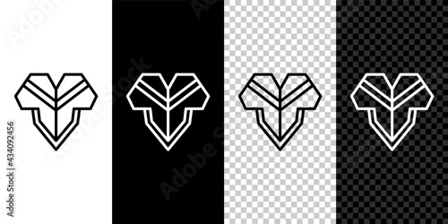Set line Traditional mexican poncho clothing icon isolated on black and white,transparent background. Vector