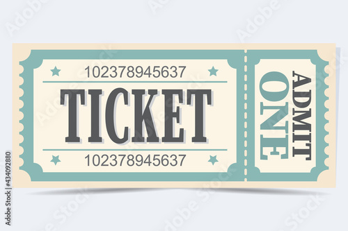 Vintage retro ticket. Vector template for a ticket. Create a paper ticket to a movie, theatre, circus etc. Retro ticket. 